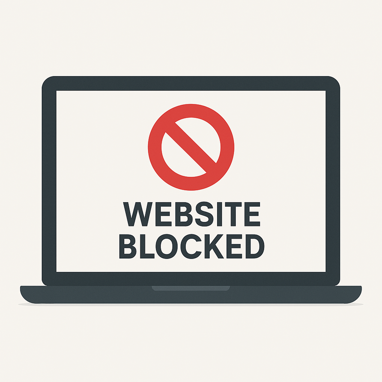 En svart laptop med en rød sirkel