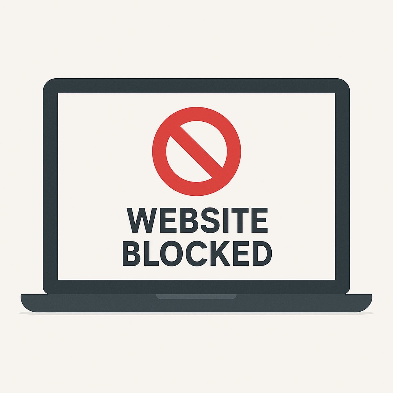 En svart laptop med en rød sirkel